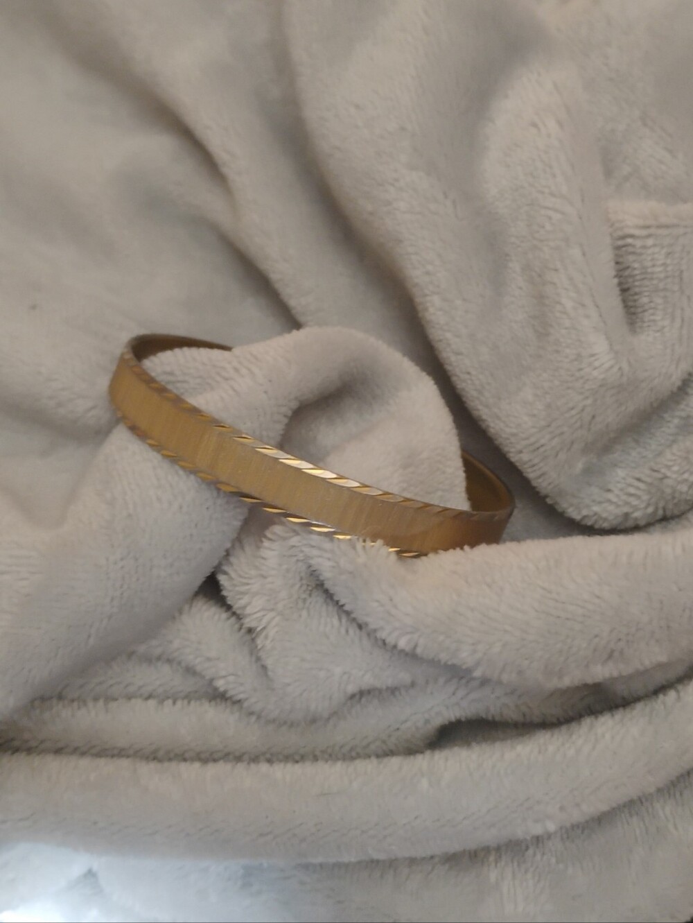 Highly Collectable, Trifari Crown Made, Beveled Edges, Gold Bangle Bracelet.
